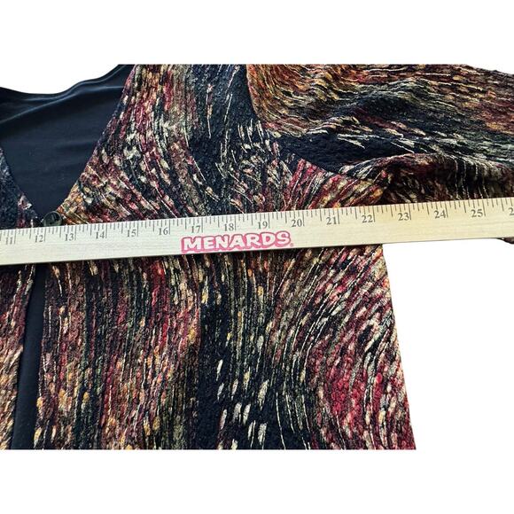 Dress Barn Layered Top Gold Black Metallic Long Sleeve Womens 14/16 Career Work - Picture 5 of 11